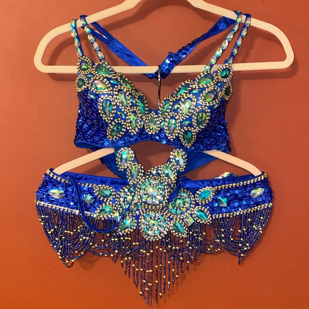 STUNNING Sequin and rhinestone bra and belt